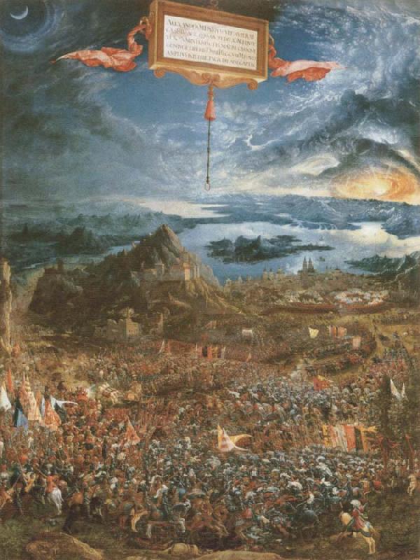 Albrecht Altdorfer the battle of lssus Norge oil painting art